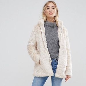 Faux Fur Zip Coat